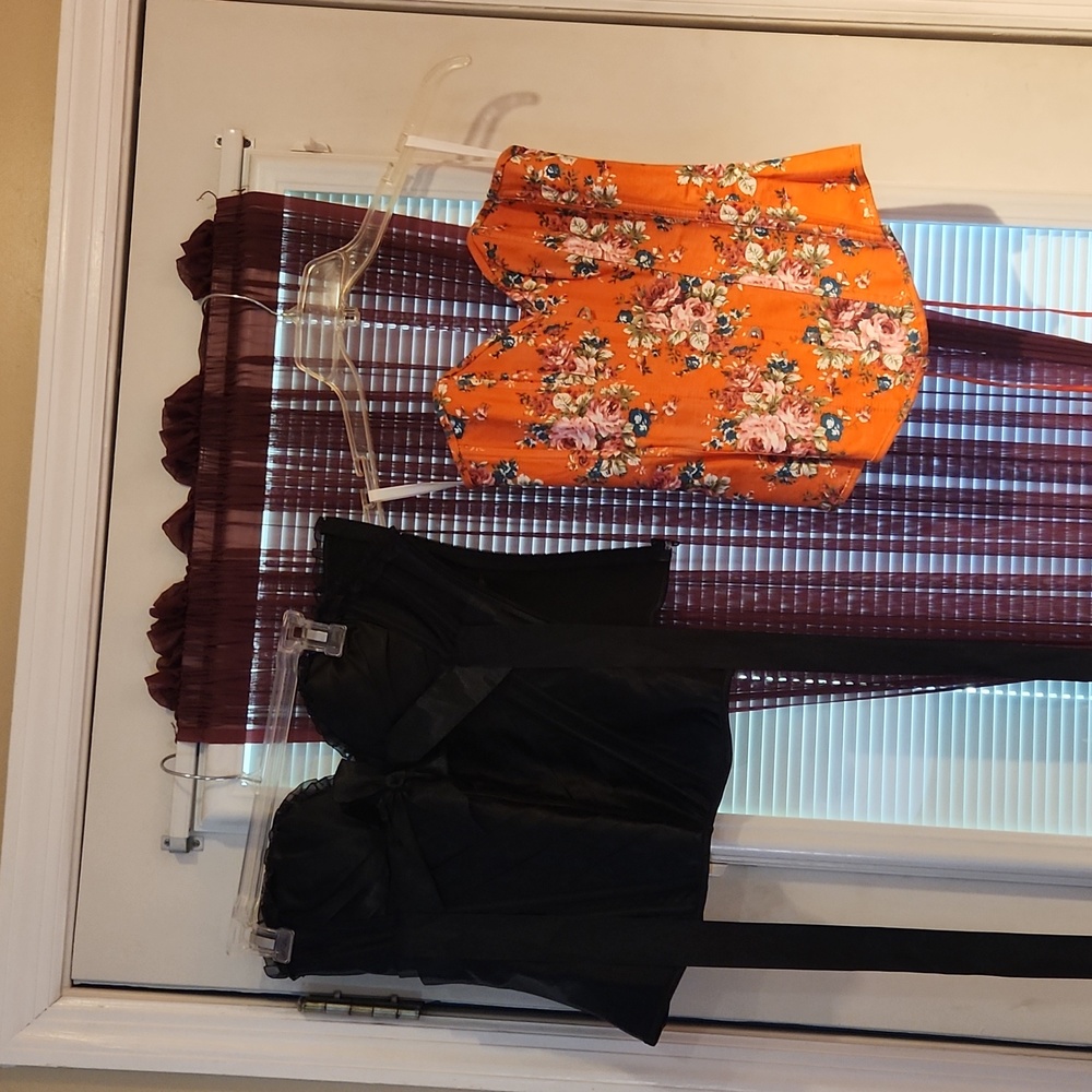 Medium orange and large black bodice